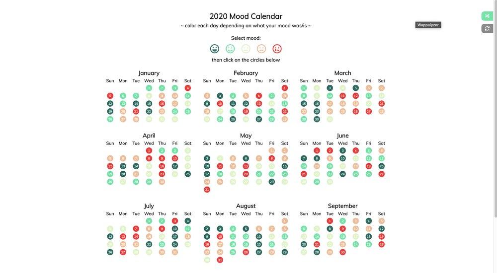 Preview of Mood Calendar