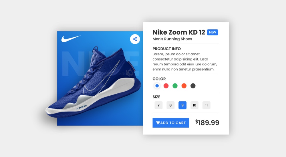 Preview of Responsive & Animated Product Card