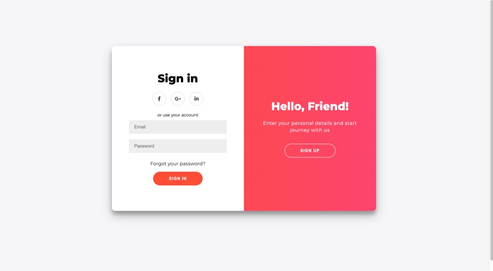 Preview of Sliding Sign-in & Sign-up Form
